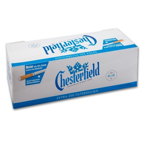250 Stück Chesterfield Blue Extra Zigarettenhülsen
