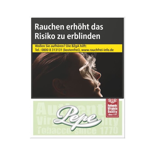 Pepe Zigaretten Bright Green ohne Zusätze Big (8x24)