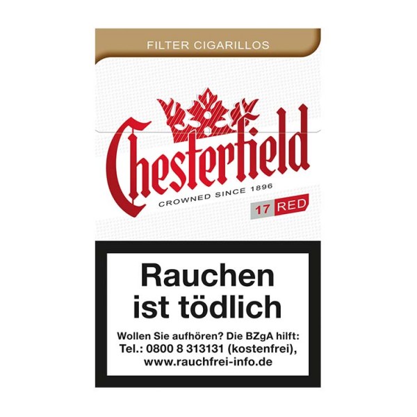 Chesterfield Red Naturdeckblatt Filterzigarillos (10x17)