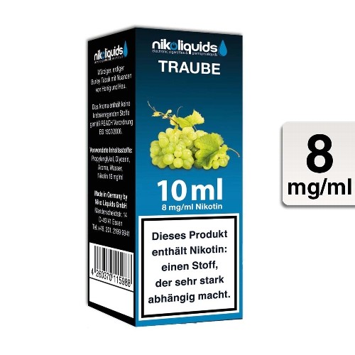 E-Liquid Nikoliquids Traube 8 mg/ml Flasche 10 ml