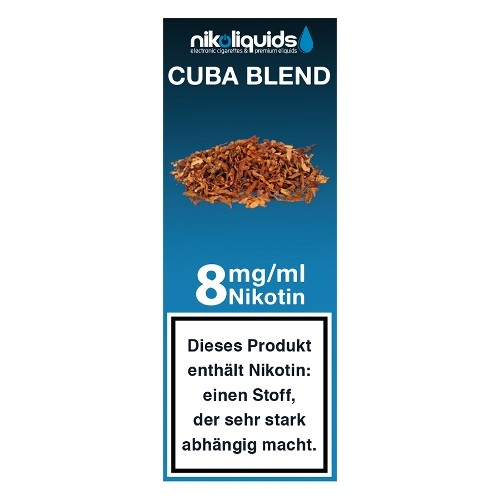 E-Liquid NIKOLIQUIDS Cuba Blend 8 mg