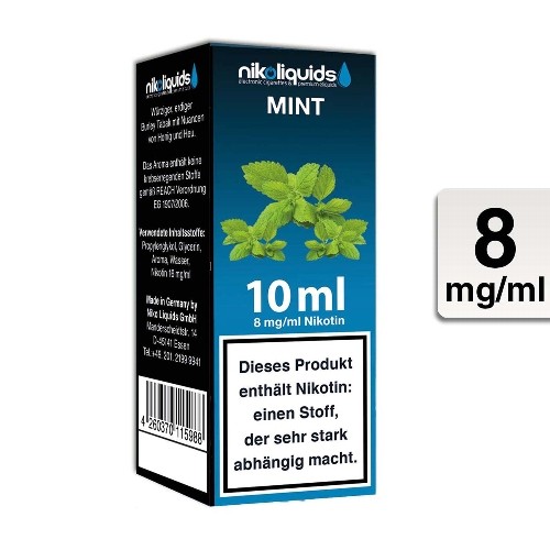 E-Liquid Nikoliquids Mint 8 mg/ml Flasche 10 ml