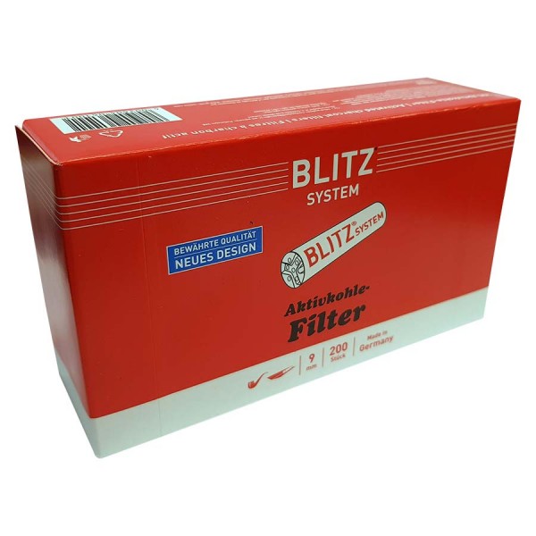 Pfeifenfilter Blitz-System Aktivkohle-Filter 9 mm 1 Karton à 200 Filter