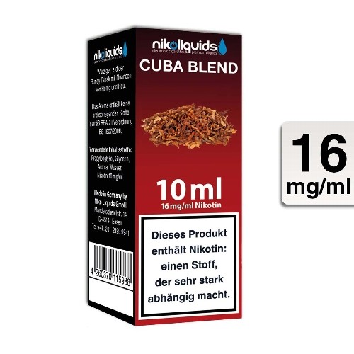 E-Liquid Nikoliquids Cuba Blend 16 mg/ml Flasche 10 ml