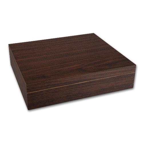 Humidor Wallnuss aus Holz mit PVC Furnier in dunkelbraun