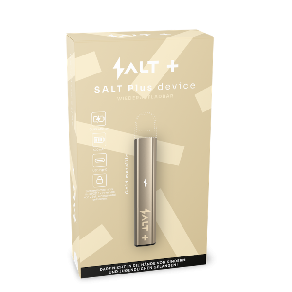 E-Zigarette SALT PLUS-GERÄT 100.000 PUFFS (Goldmetallic)