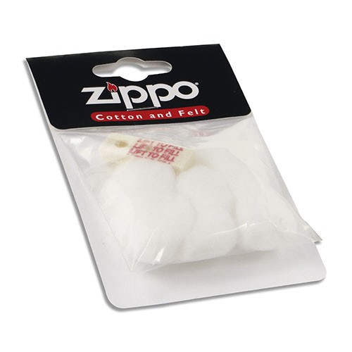 Feuerzeugwatte Zippo Original aus Baumwolle in weiss mit Stopfhilfe aus Kunststoff