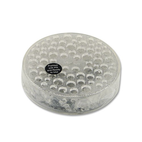 Humidorbefeuchter Xikar rund aus Kunststoff transparent mit Acrylpolymer-Kristallen
