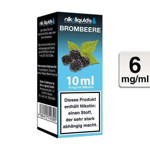 E-Liquid Nikoliquids Brombeere 6 mg/ml Flasche 10 ml