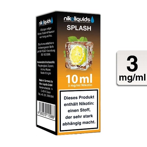 E-Liquid Nikoliquids Splash 3 mg/ml Flasche 10 ml