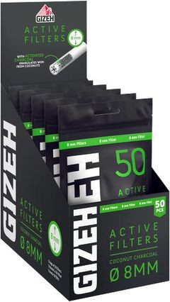 5 Tüten GIZEH BLACK ACTIVE FILTER 8mm 50er