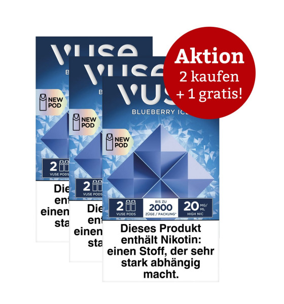 VUSE Pro Pods Blueberry ICE 20 mg – Aktion: 2 x kaufen, 3 erhalten
