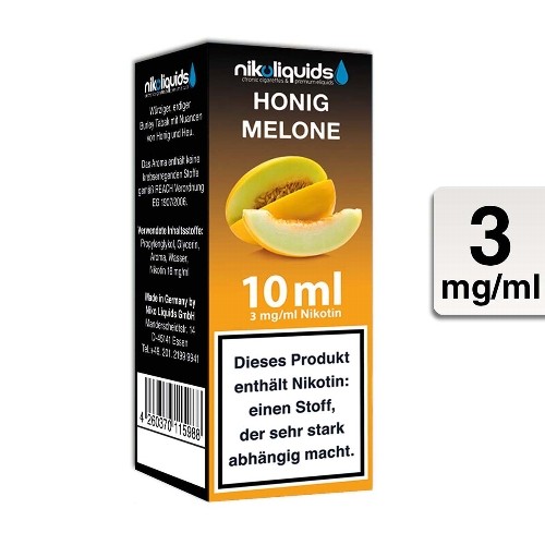 E-Liquid Nikoliquids Honigmelone 3 mg/ml Flasche 10 ml