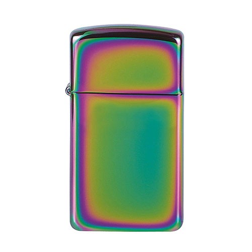 Feuerzeug Zippo Slim Rainbow Spectrum aus Metall beschichtet in Regenbogenfarben glänzend