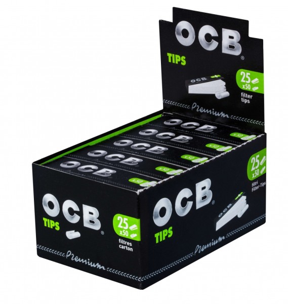 DISPLAY 25 Briefchen à 50 Filter Tips Zigarettenfilter OCB