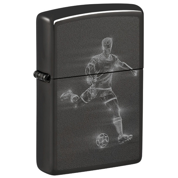 ZIPPO schwarz poliert Soccer Player in Action 60007044