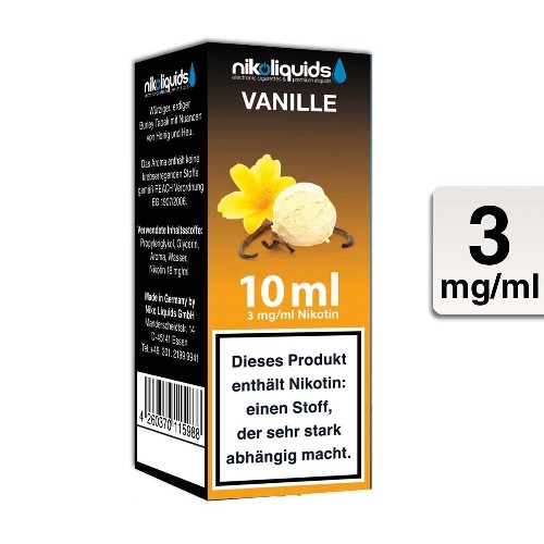E-Liquid Nikoliquids Vanille 3 mg/ml Flasche 10 ml