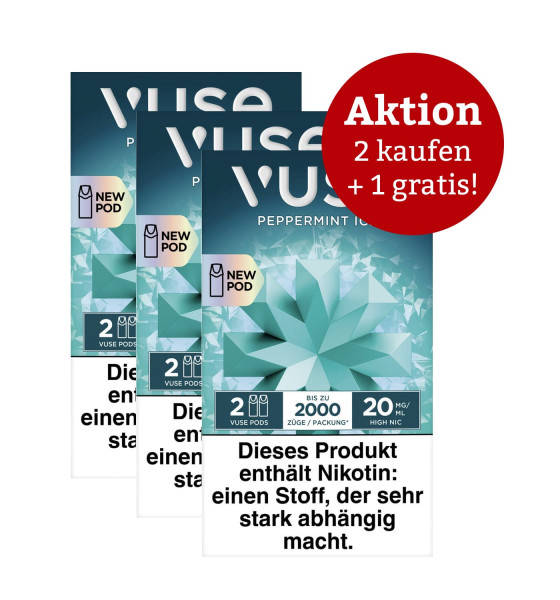 VUSE Pro Pods Peppermint ICE 20 mg – Aktion: 2 x kaufen, 3 erhalten