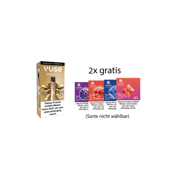 E-Zigarette VUSE Pro Device Kit Gold Sonderaktion + 2 CAP gratis
