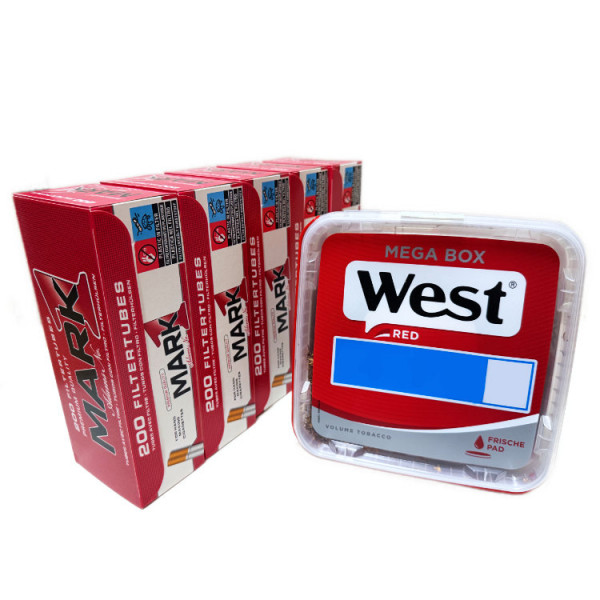 West Red Eimer 115g + 1000 Mark 1 Hülsen – Vorteilspack