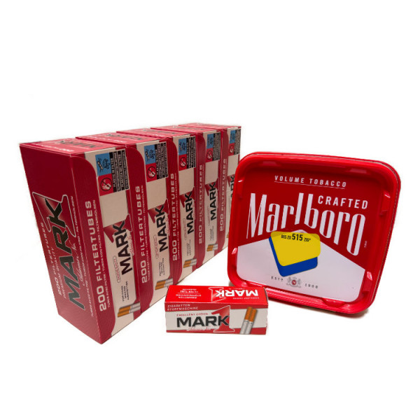 Marlboro Volumentabak Crafted Selection 230 Gramm & 1.000 Mark 1 Hülsen und 1 x Mark 1 Stopfer