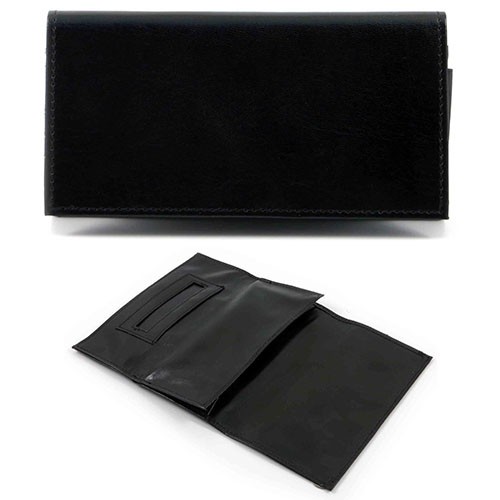 8064 Tabaktasche für Feinschnittpäckchen aus Kunstleder Kautschuk in schwarz 