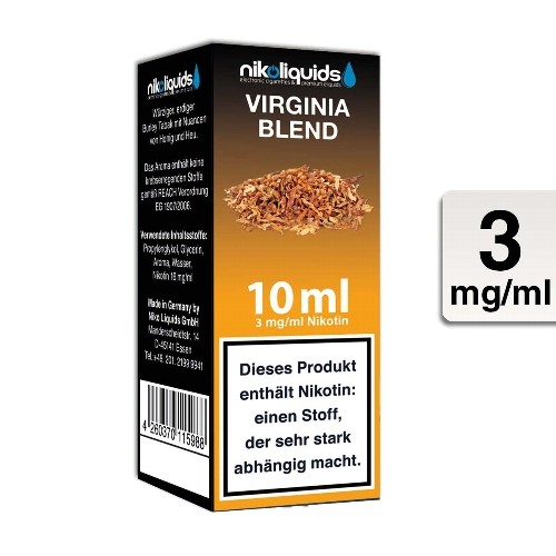 E-Liquid Nikoliquids Virginia Blend 3 mg/ml Flasche 10 ml
