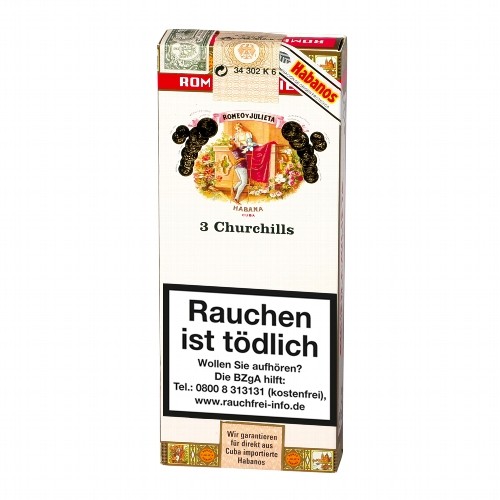 Romeo y Julieta Short Churchills Tubos 3 Zigarren