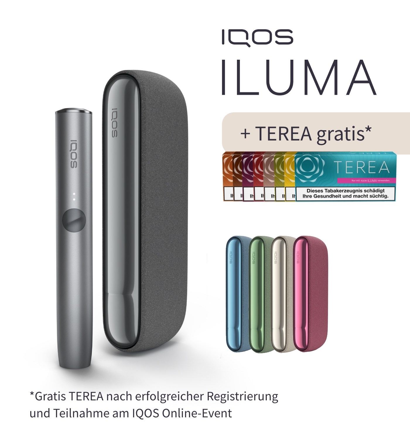 IQOS ILUMA Pebble Grey inklusive TEREA Gratis Online Kaufen, Für nur 39,95  €