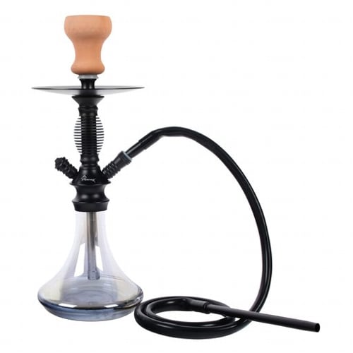 Shisha ACHILLES schwarz 42cm 1 Anschluss