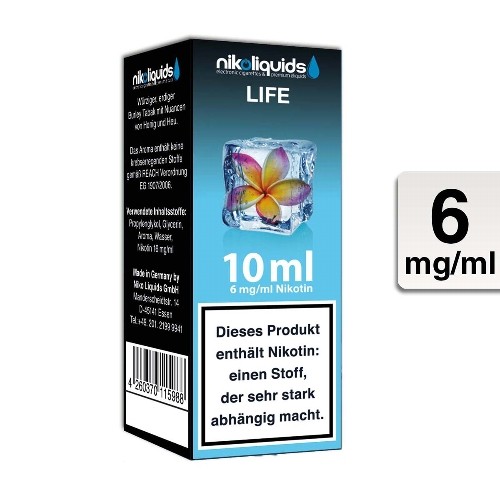 E-Liquid Nikoliquids Life 6 mg/ml Flasche 10 ml