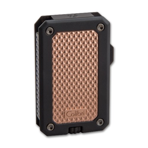 Feuerzeug Colibri Rally Jetflamme 1-fach aus Metall beschichtet in schwarz roségold matt