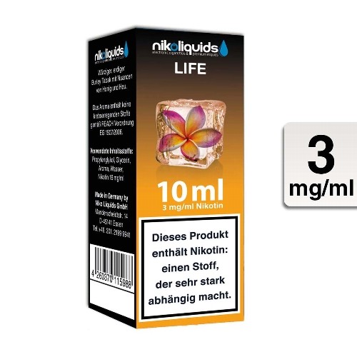 E-Liquid Nikoliquids Life 3 mg/ml Flasche 10 ml