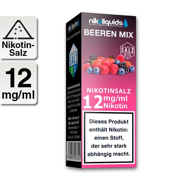 E-Liquid Nikotinsalz NIKOLIQUIDS Beeren Mix 12 mg