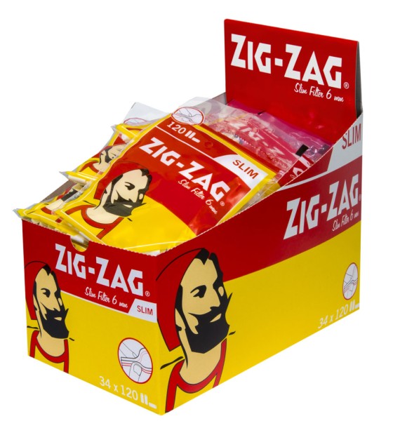 DISPLAY 34 Beutel à 120 Drehfilter Zigarettenfilter Zig Zag Slim
