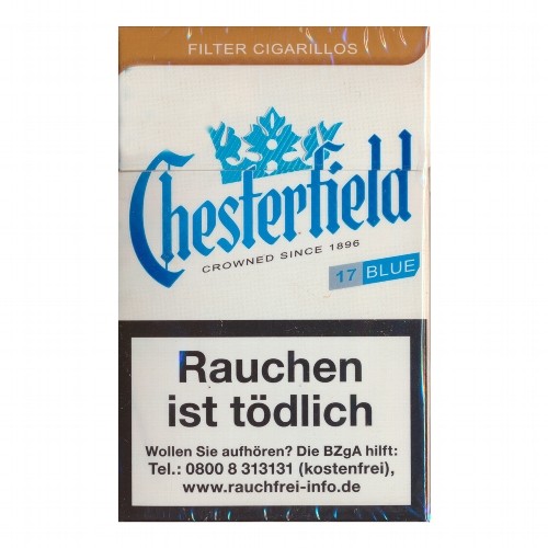 Chesterfield Blue Naturdeckblatt Filterzigarillos (10x17)