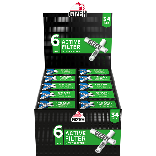 Eindrehfilter Pfeifenfilter Rauchfilter Drehfilter mit Aktivkohle 60 Premium ungebleichte Filter pinofy Haze Aktivkohlefilter Slim 6mm 