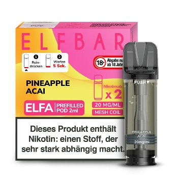 E-Liquidpod ELFBAR Elfa Pineapple ACAI 20 mg 2 Pods