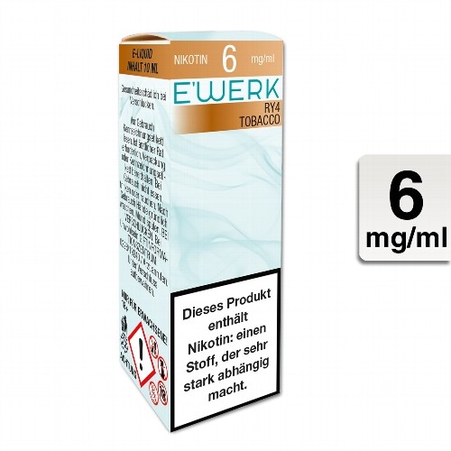 E-Liquid E'WERK RY4 6 mg (Tobacco)