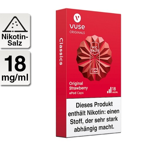 E-Zigarette Vuse ePod Caps Original Strawberry 18 mg 2 Caps