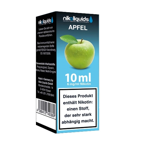 E-Liquid Nikoliquids Apfel mit 6 mg Nikotin