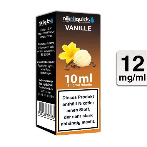 E-Liquid Nikoliquids Vanille 12 mg/ml Flasche 10 ml