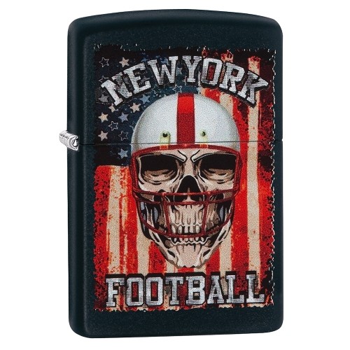 Zippo schwarz matt New York Football