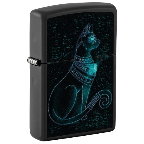 ZIPPO schwarz matt Spiritual Cat Design 60006542