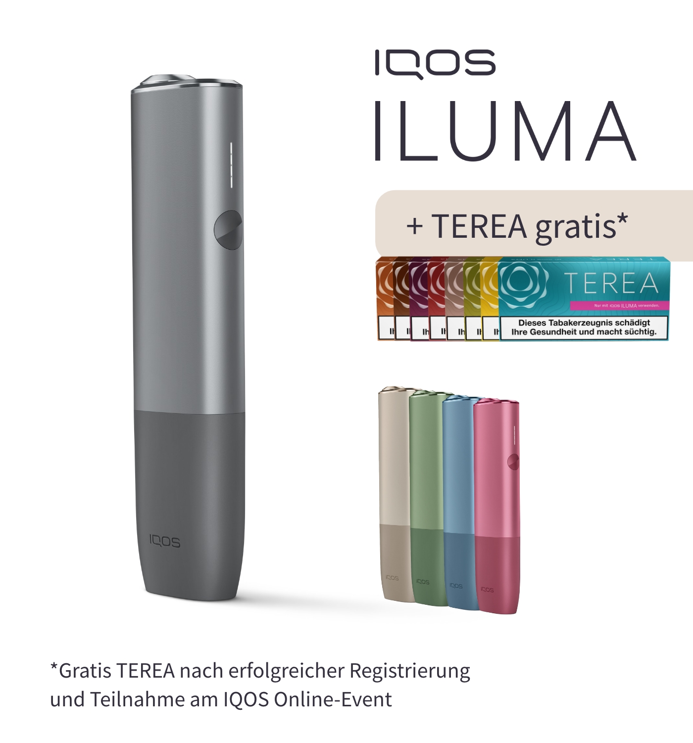 IQOS ILUMA Pebble Grey inklusive TEREA Gratis Online Kaufen