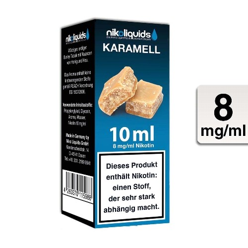 E-Liquid Nikoliquids Karamell 8 mg/ml Flasche 10 ml