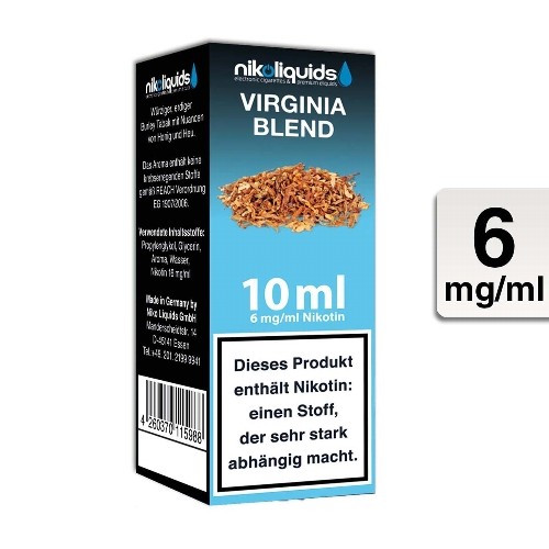 E-Liquid Nikoliquids Virginia Blend 6 mg/ml Flasche 10 ml
