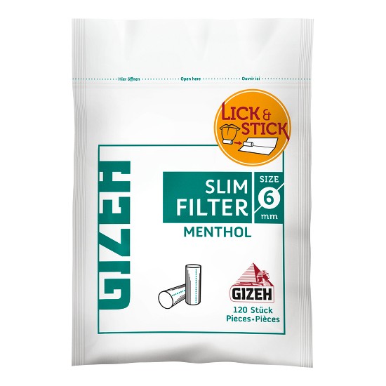 Zigarettenfilter Gizeh Slim Menthol 1 Beutel à 120 Filter