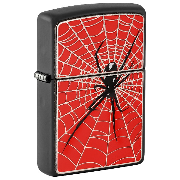 ZIPPO schwarz matt Spider Web Red 2008088