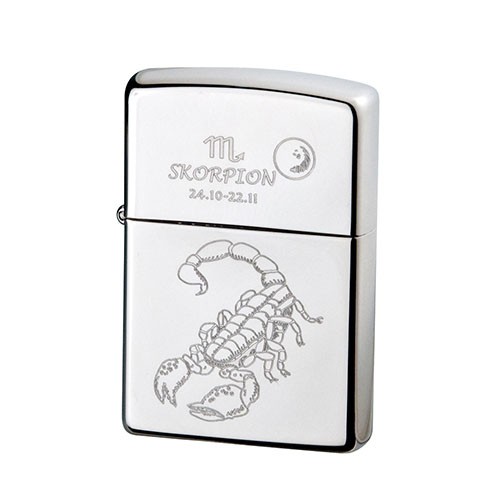 Feuerzeug Zippo Skorpion aus Chrom poliert in silber glänzend gemustert Online  Kaufen, Für nur 54,60 €